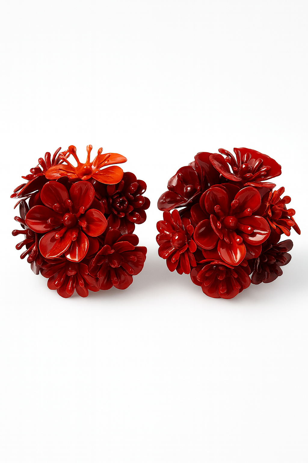 red flowers earrings
