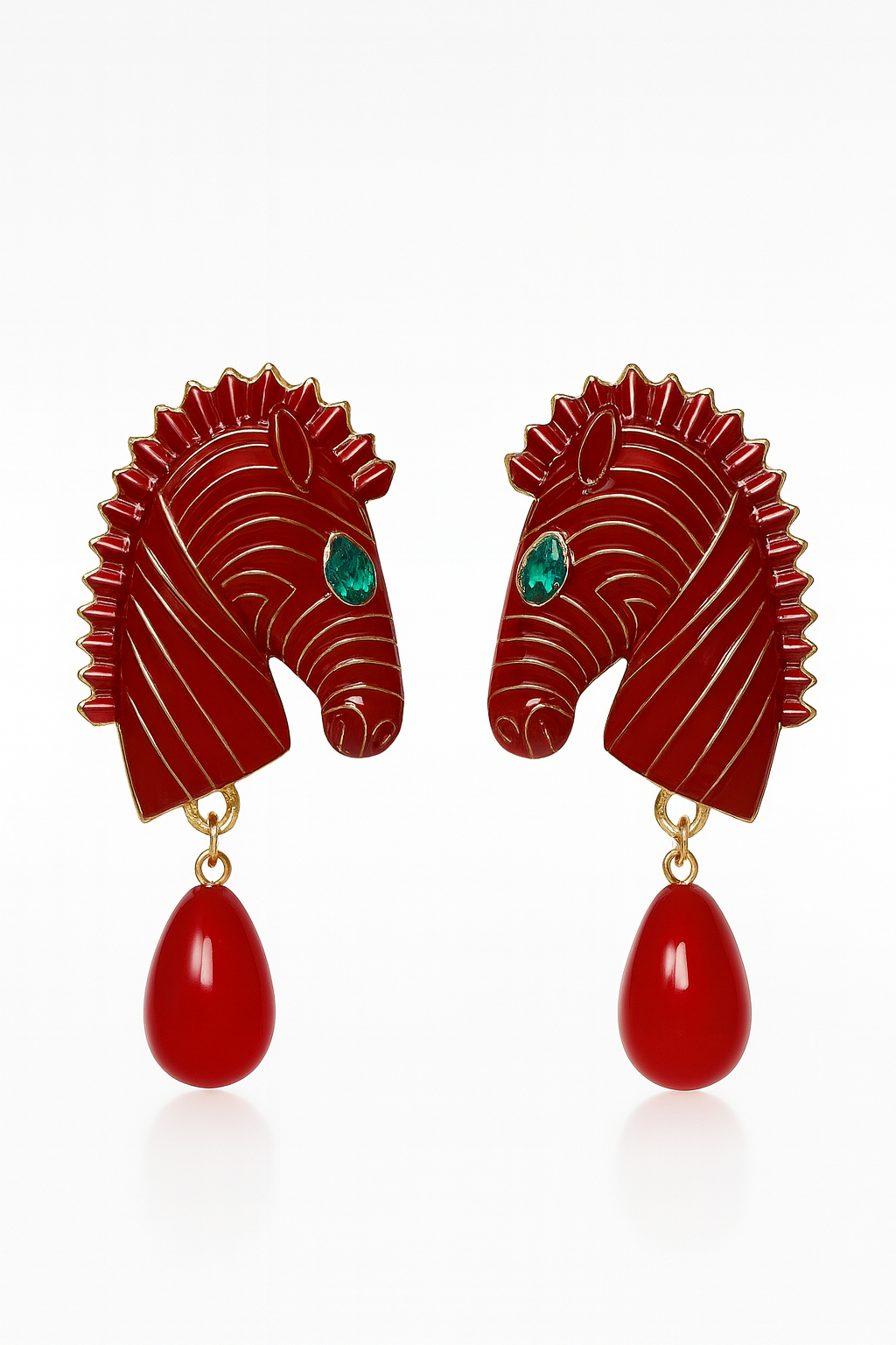 red zembra earrings