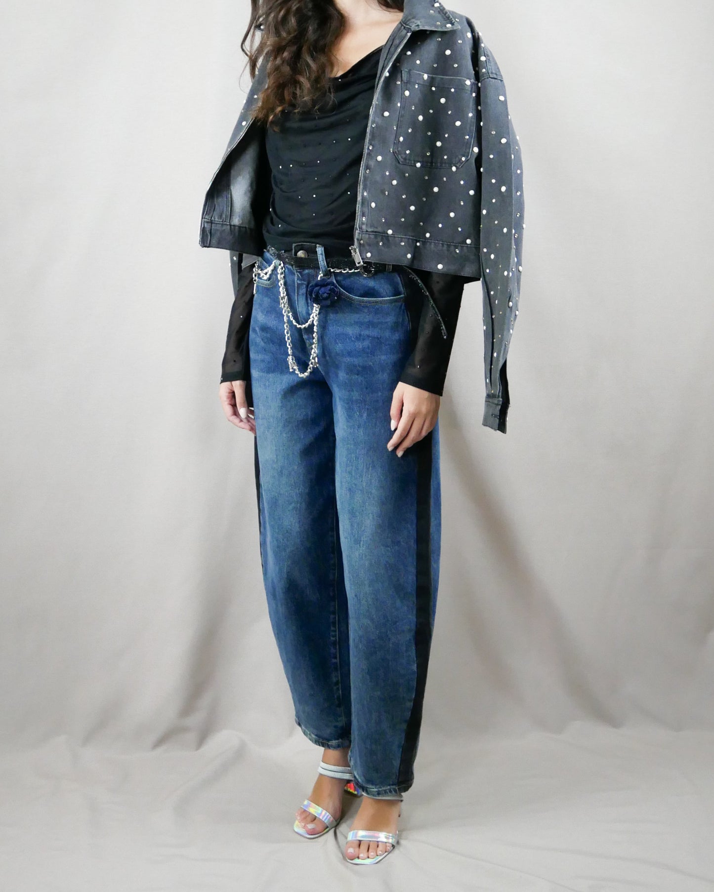 jean with black stripe