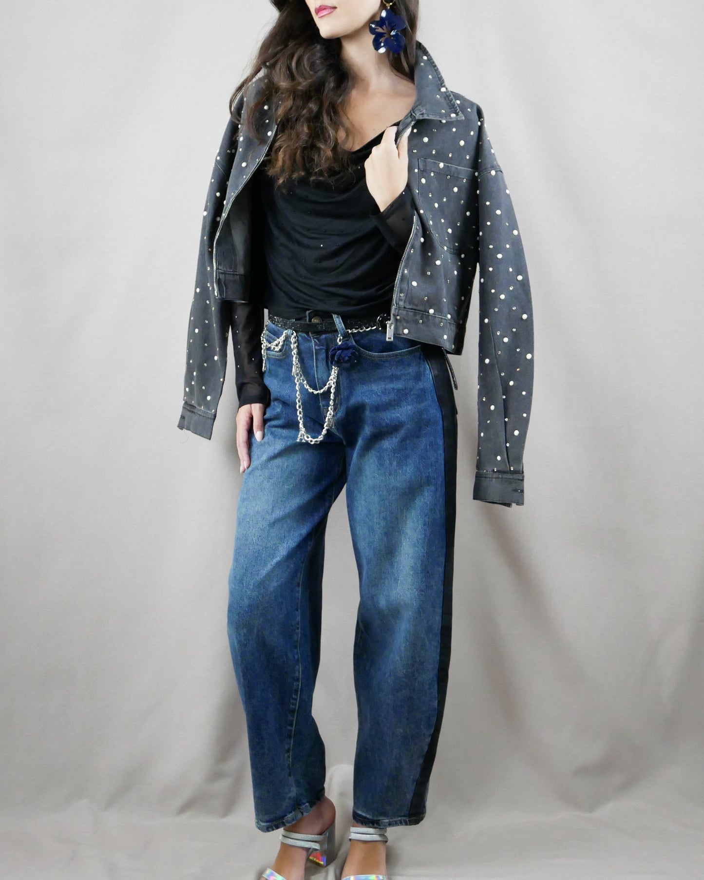 jean with black stripe