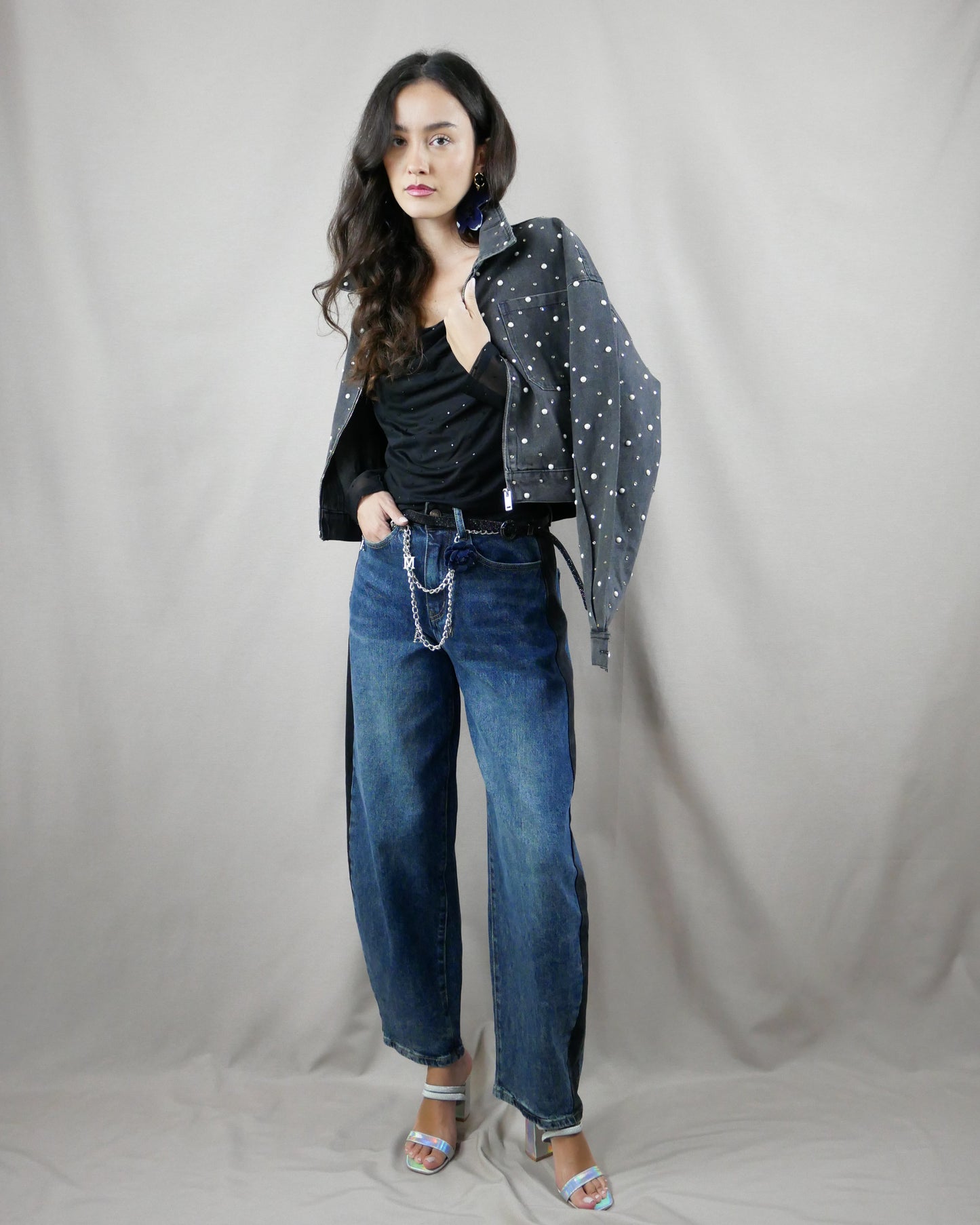 jean with black stripe