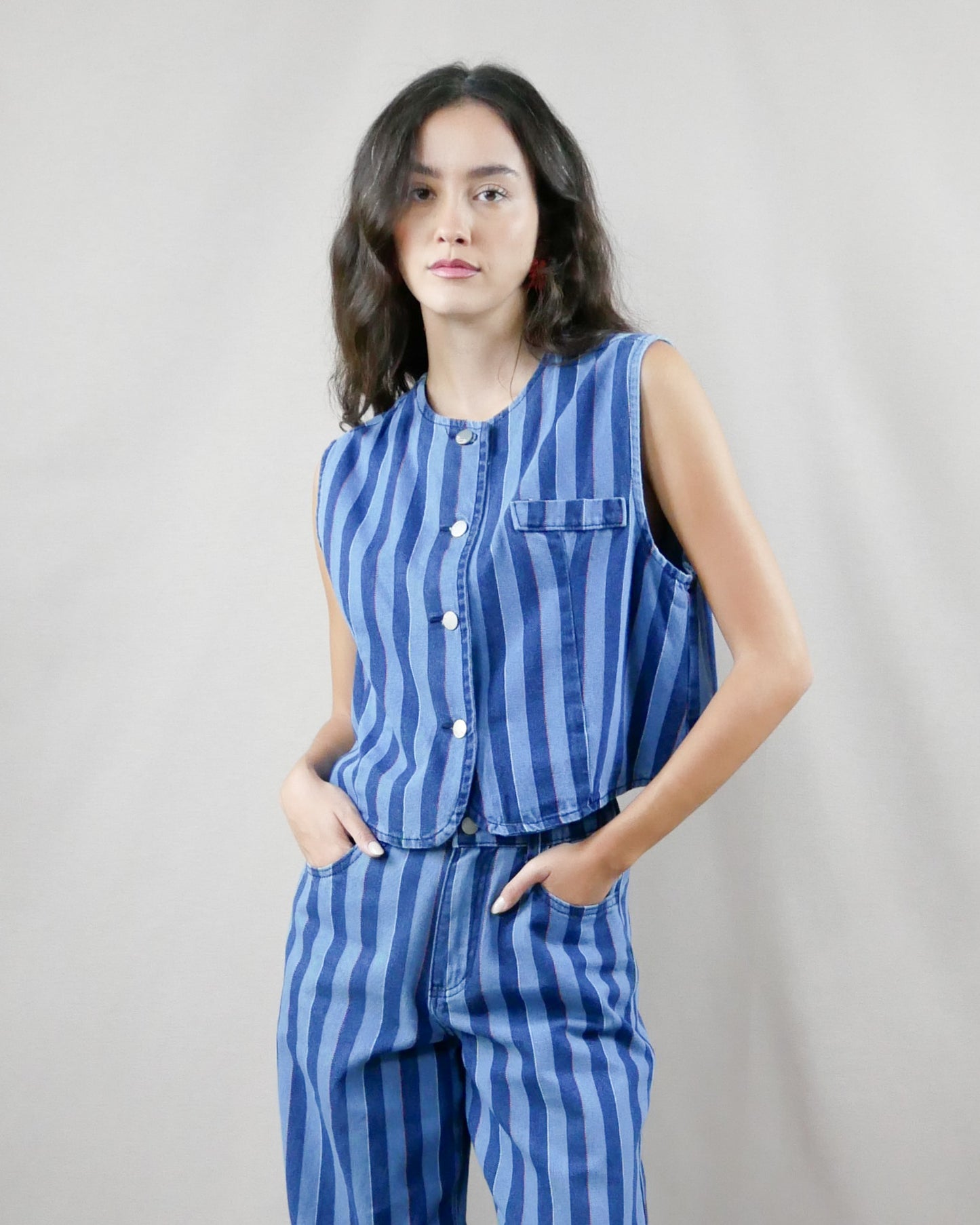 striped vest