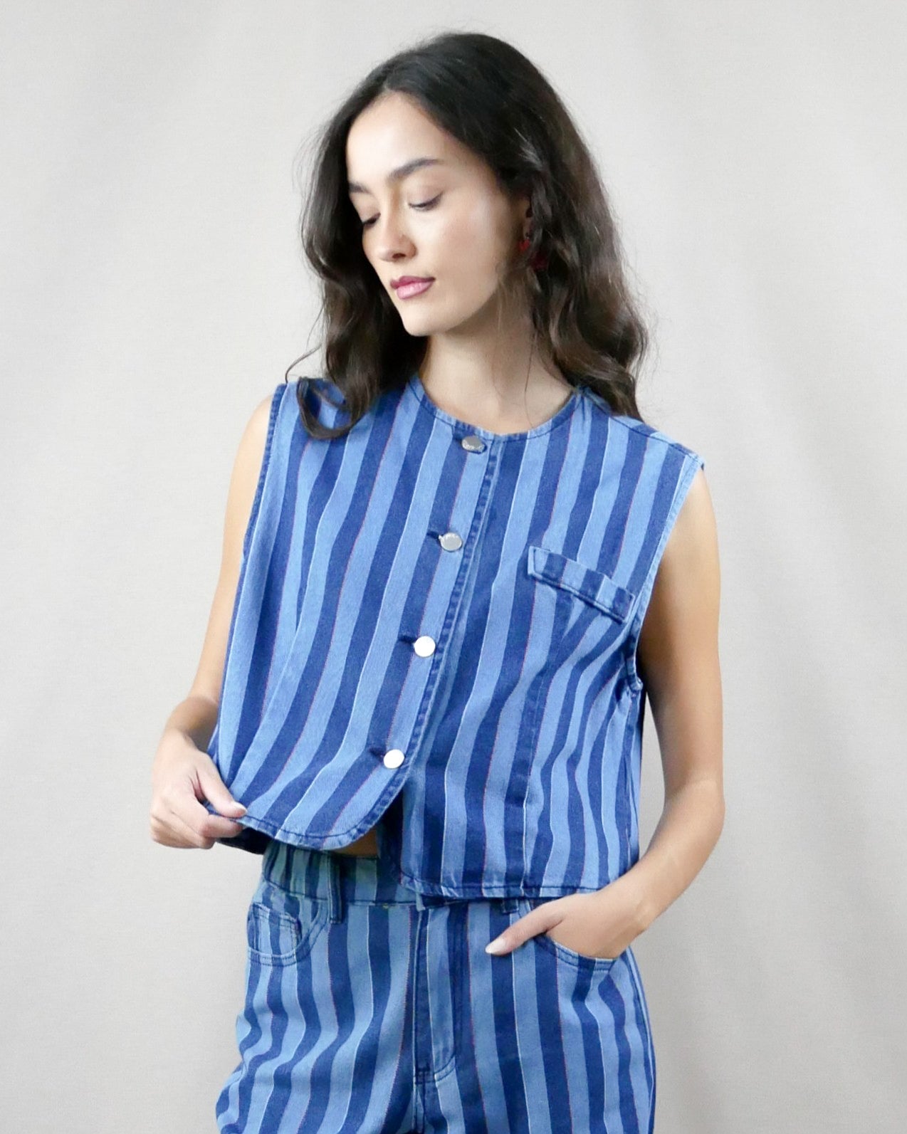 striped vest