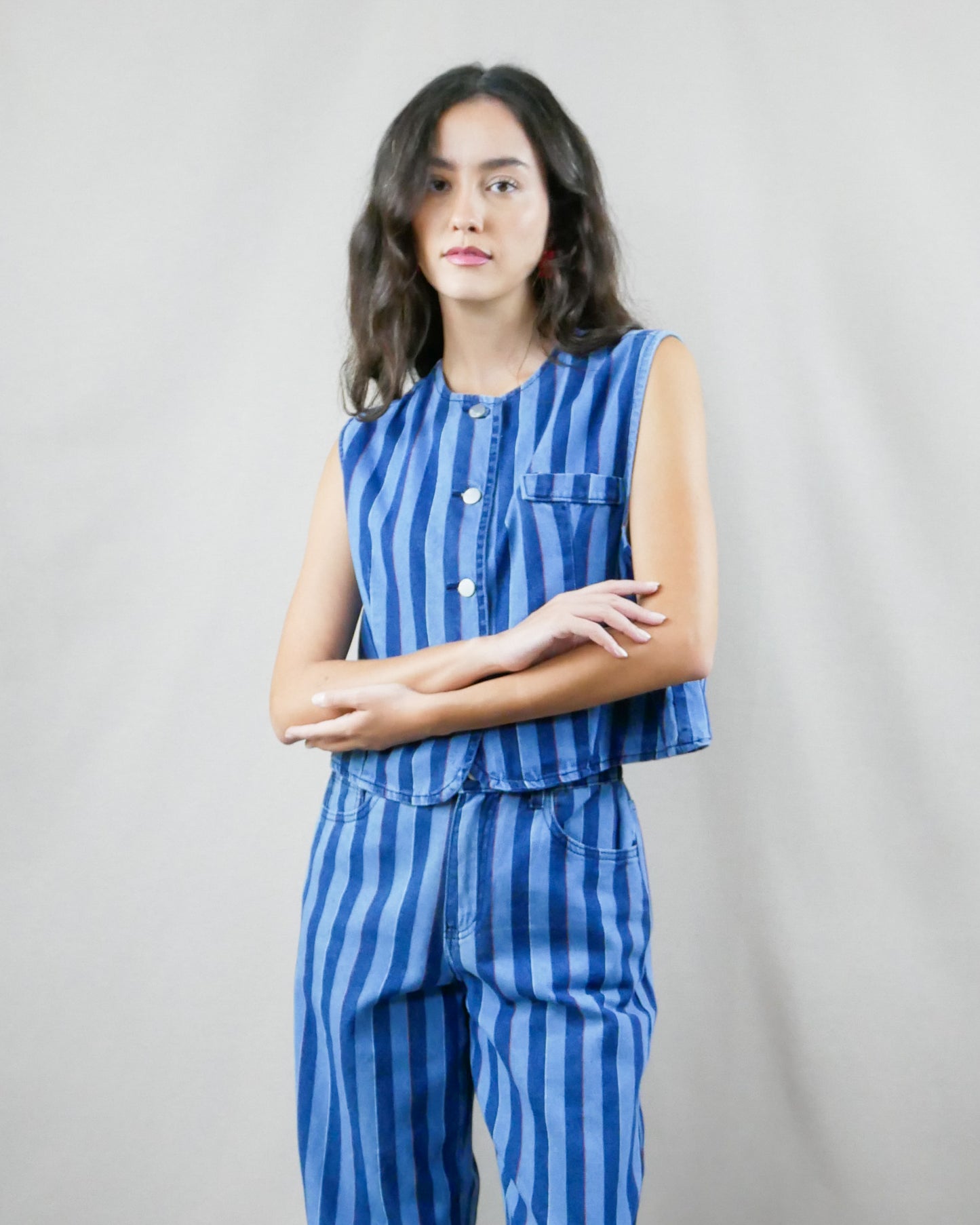 striped vest