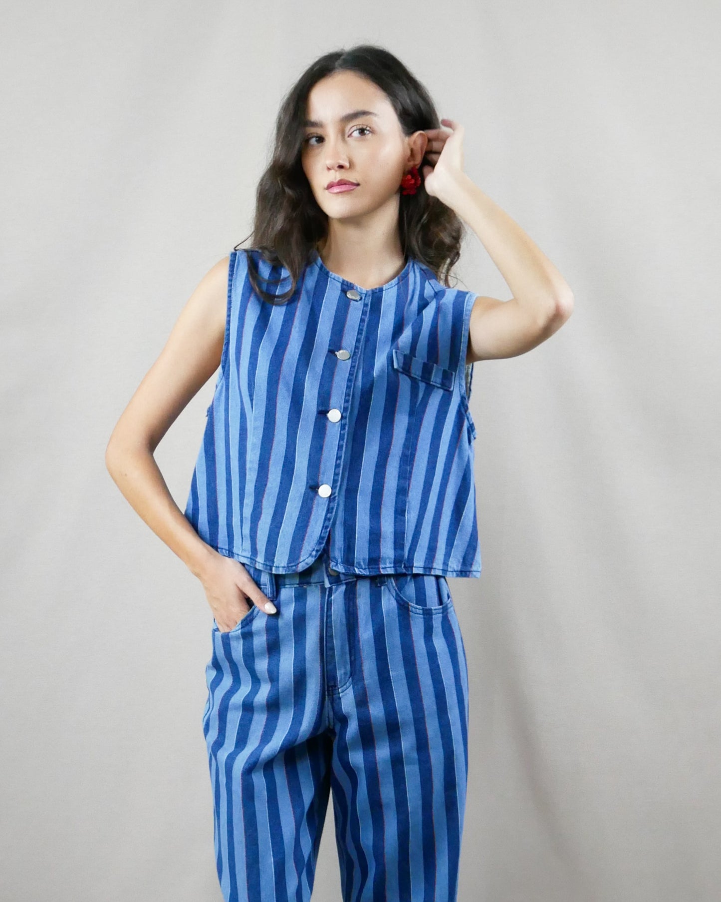striped vest