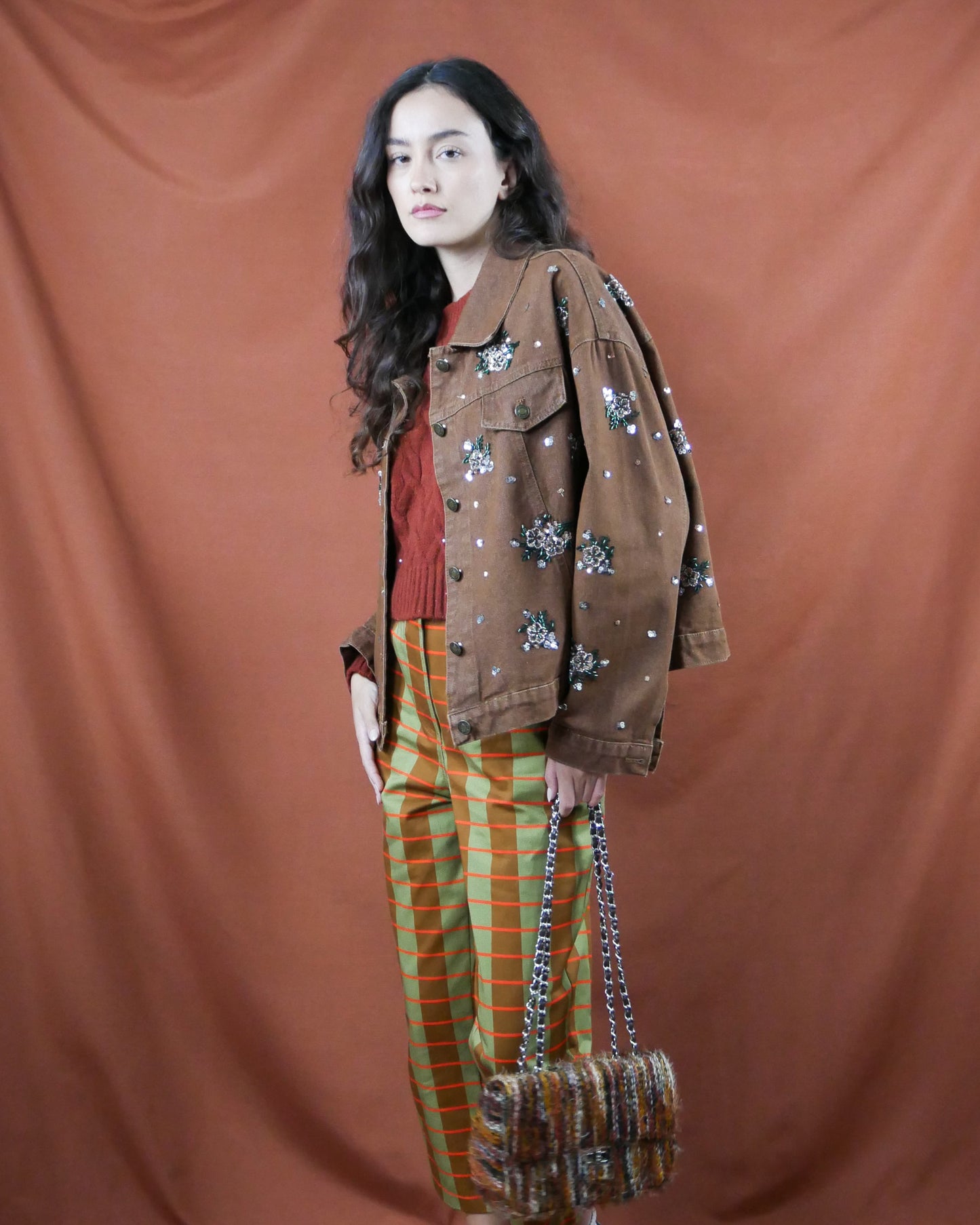rust knit sweater