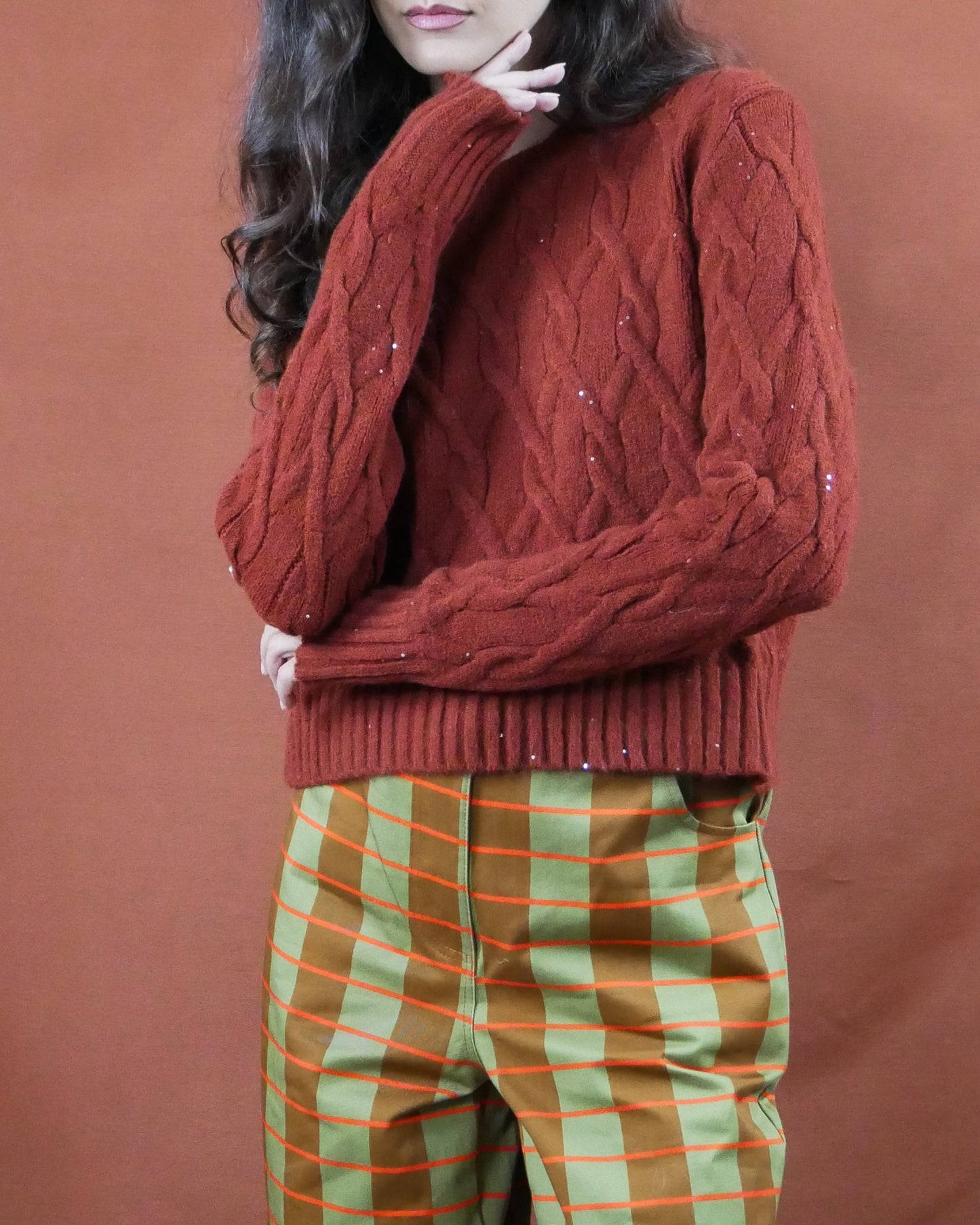 rust knit sweater