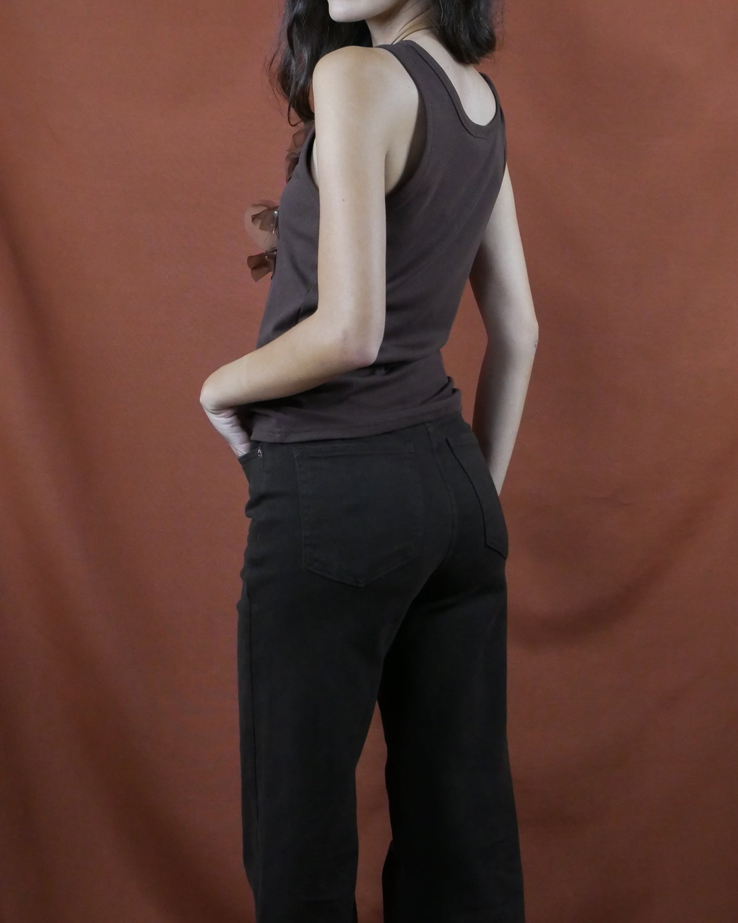 brown flared pants