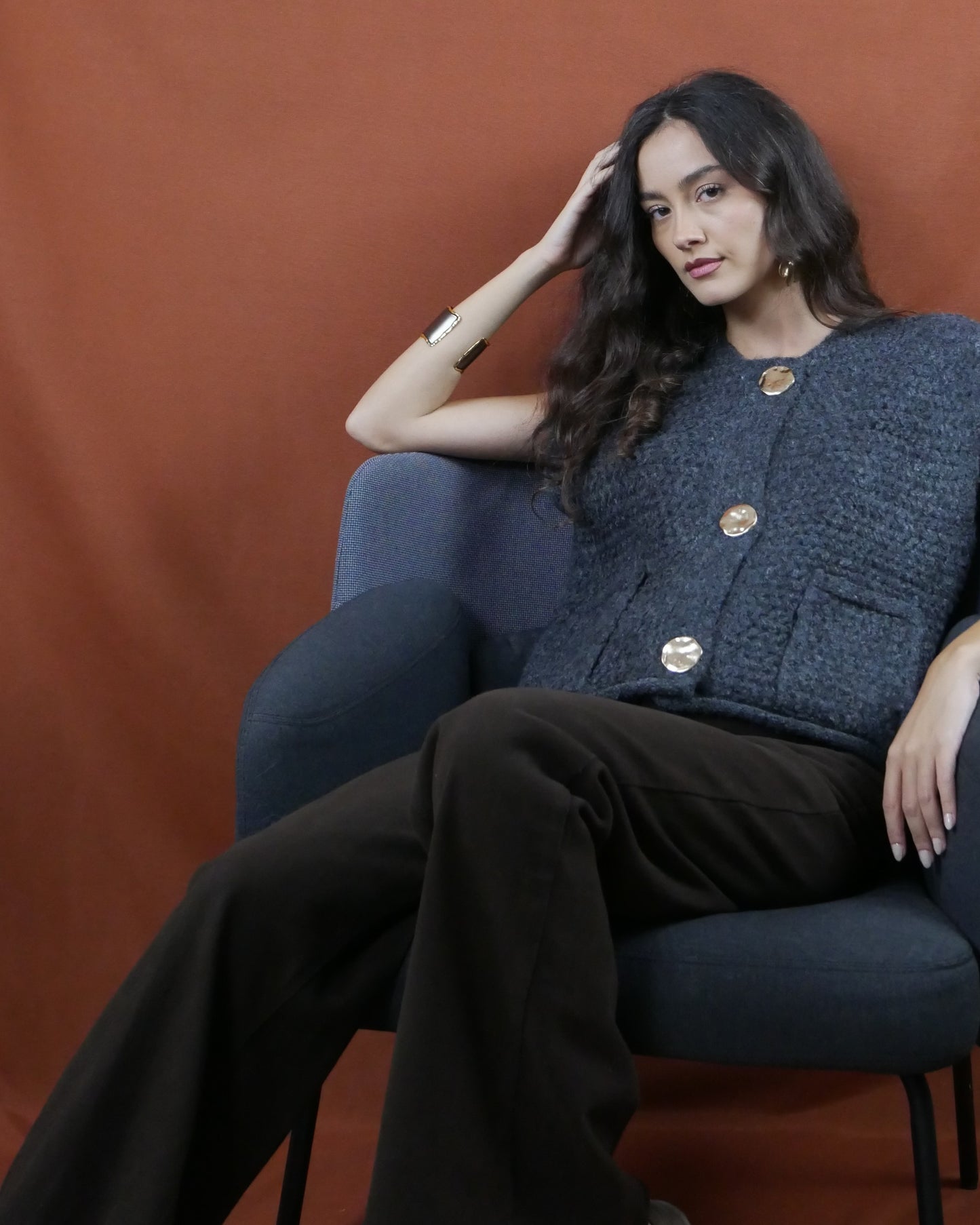 brown flared pants