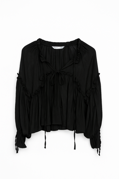 BLACK RELAXED TOP