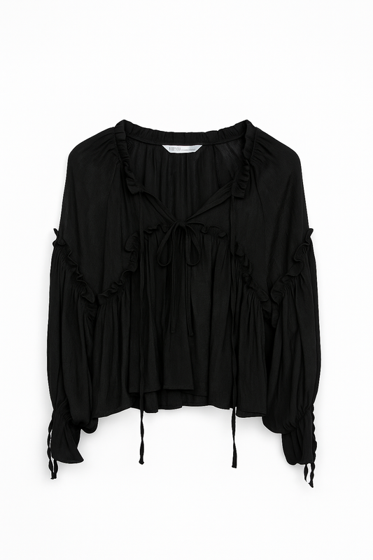 BLACK RELAXED TOP