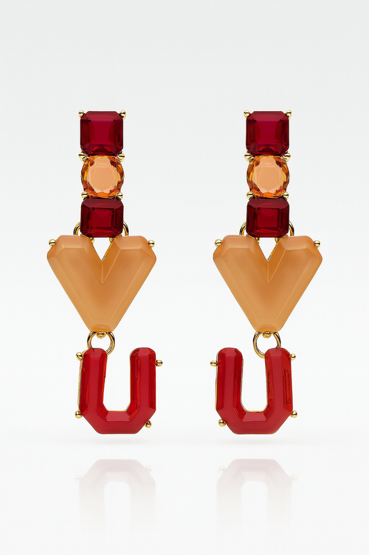 love u earrings