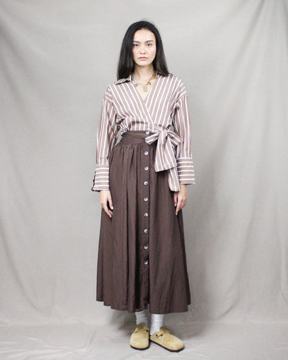 long button skirt