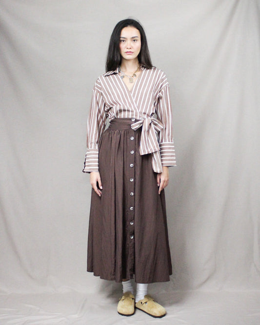 long button skirt