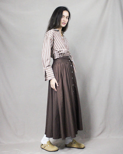 long button skirt