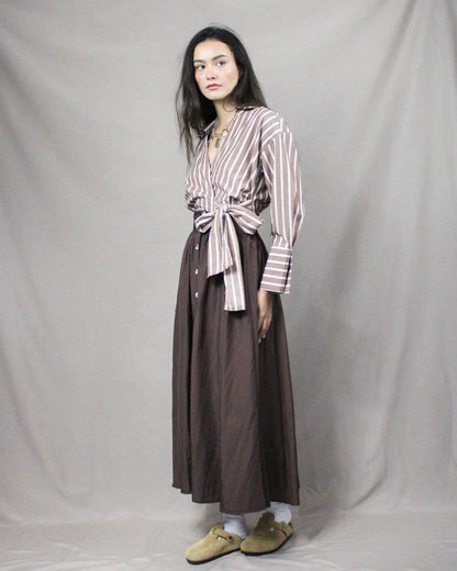 long button skirt