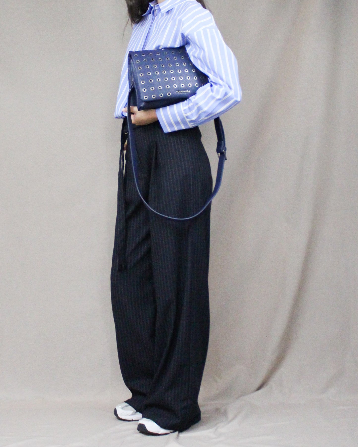 relaxed pants with stripes