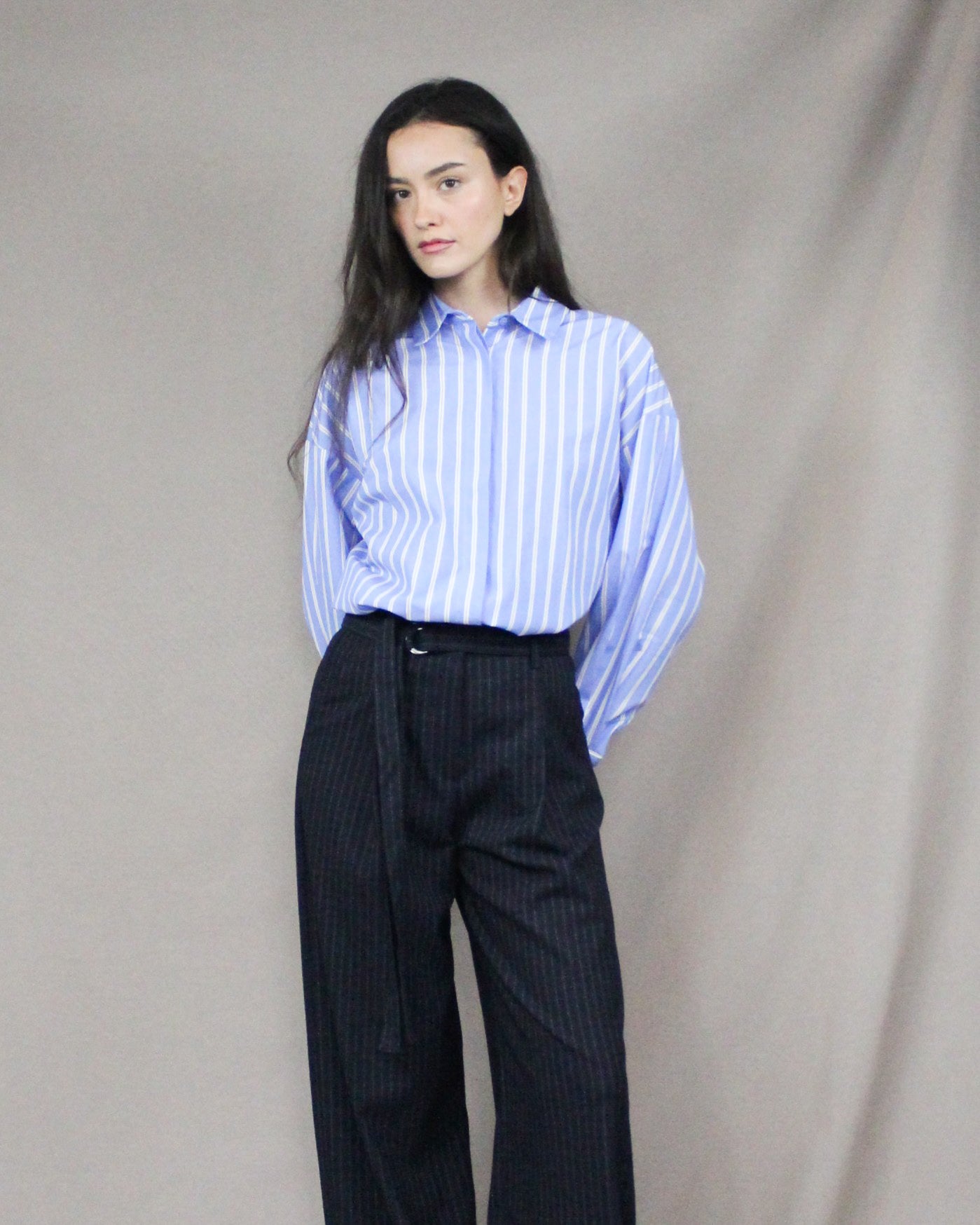 relaxed pants with stripes