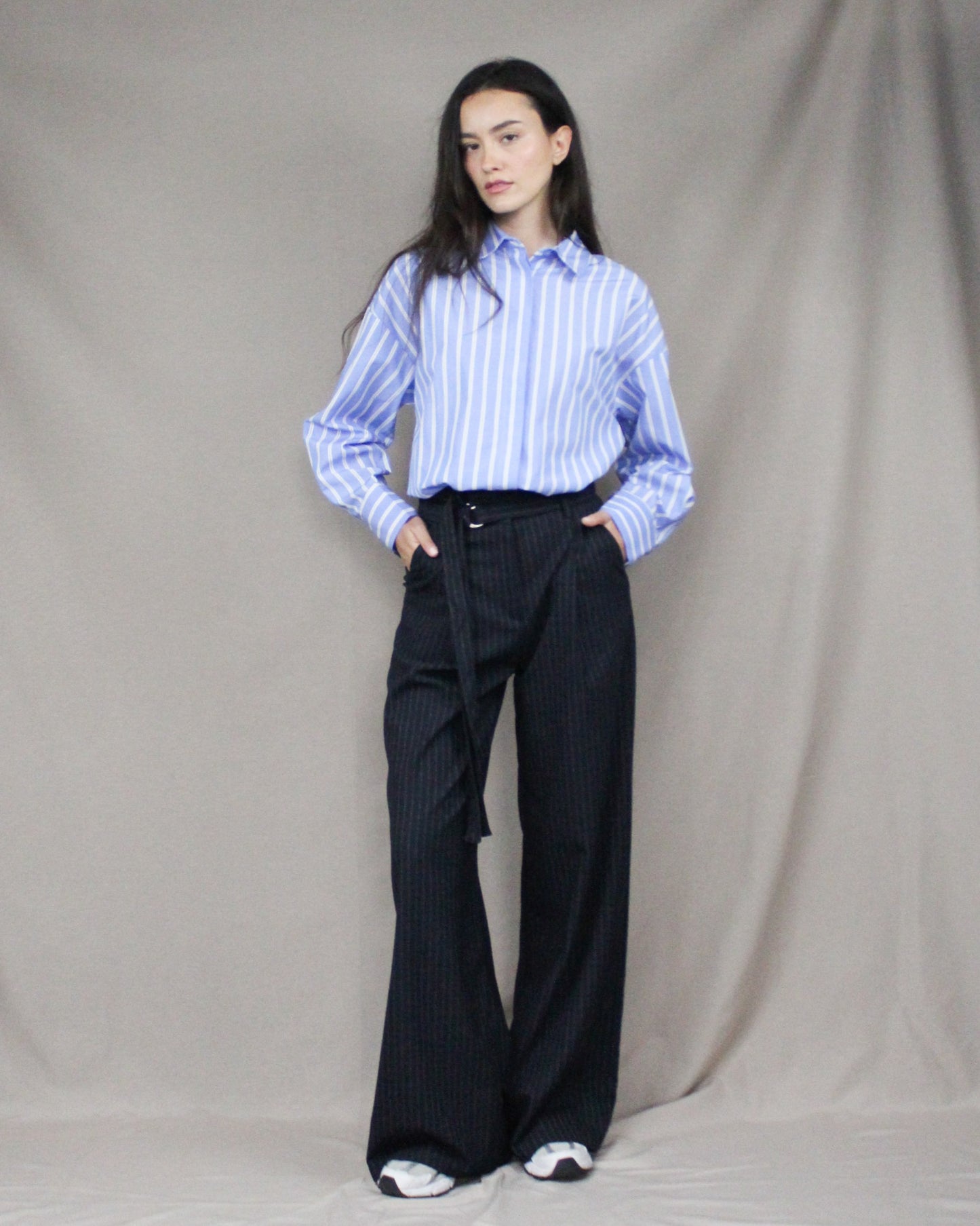 relaxed pants with stripes