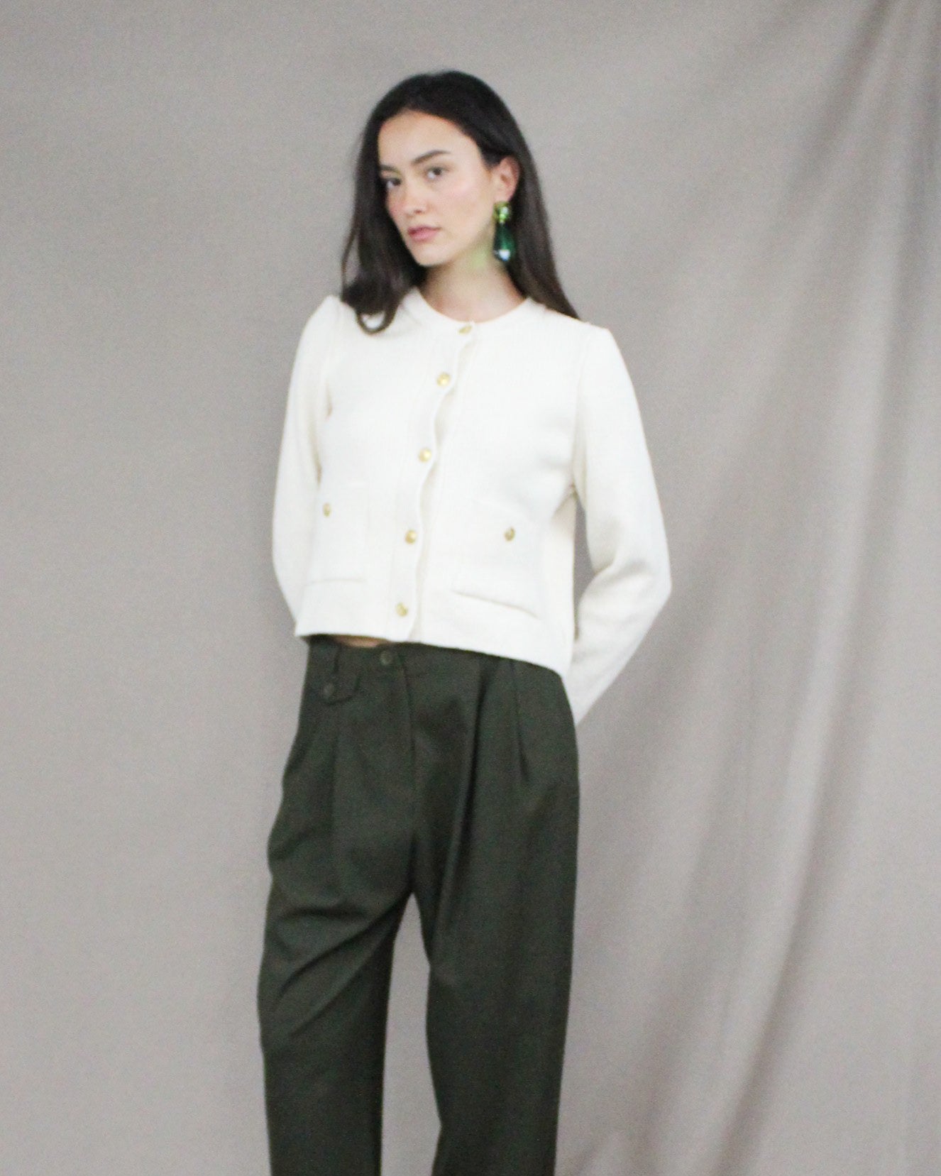 knitted button jacket