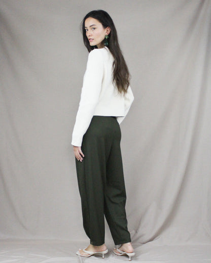 Khaki Pleated Trousers