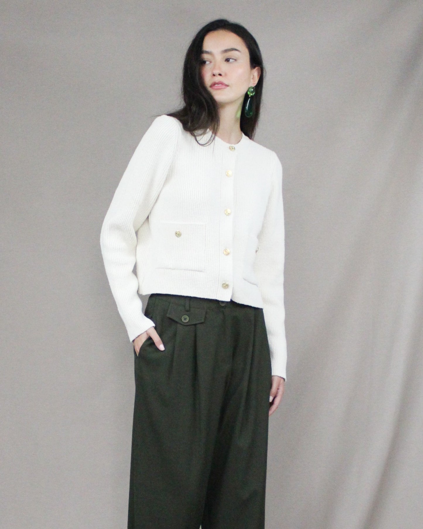 knitted button jacket