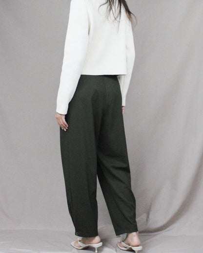 Khaki Pleated Trousers