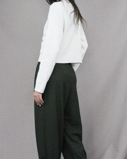 Khaki Pleated Trousers