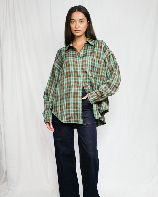 PLAID GREEN SHIRT