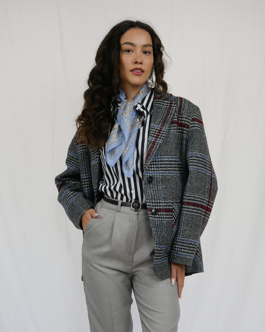 PLAID BLAZER