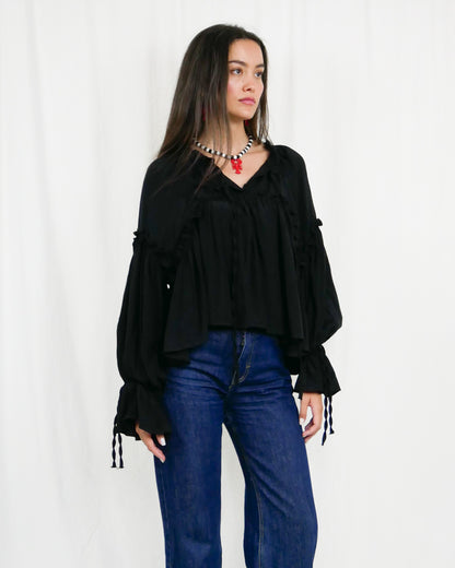 BLACK RELAXED TOP