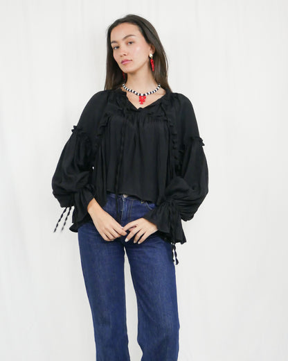 BLACK RELAXED TOP