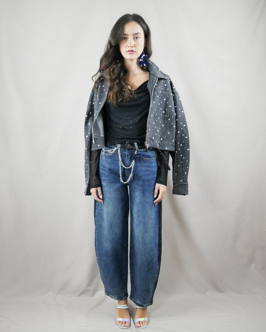 jean with black stripe