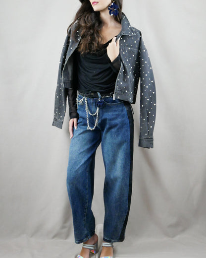 jean with black stripe