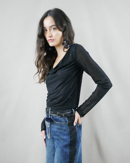 embellished evening top