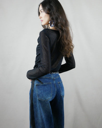jean with black stripe
