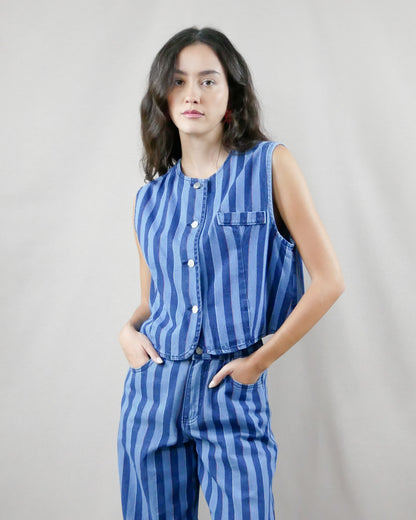 striped vest