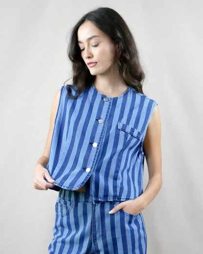 striped vest
