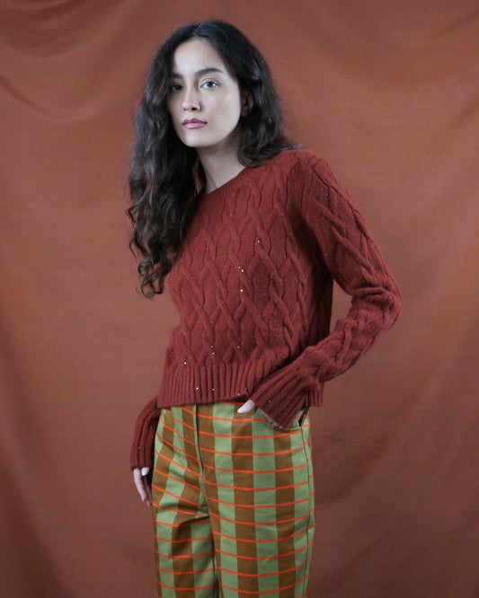 rust knit sweater