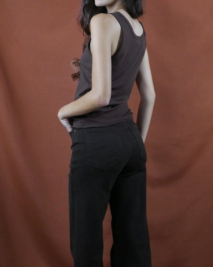 brown flared pants