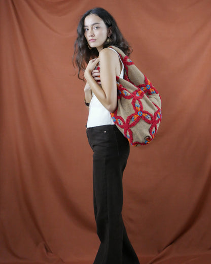 brown flared pants